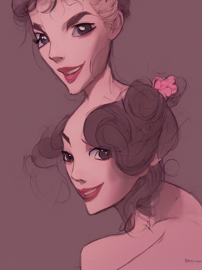 blushing beauty by disney concept artists, blunt borders, rule of thirds 