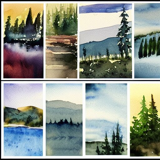 landscape watercolor prints 