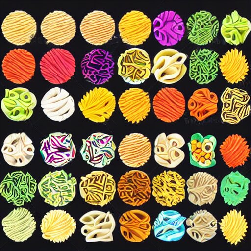 a whatsapp stickers pack of pasta, digital art 