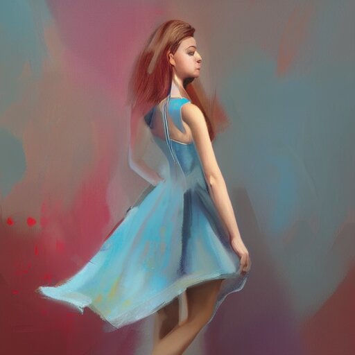 a girl wearing a stylish dress, digital painting, smooth, hd, by tran ross, ambient lighting, details 