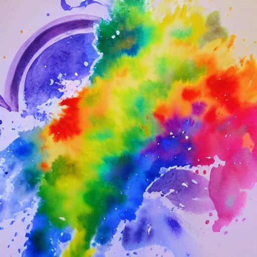 water color on paper, rainbow explosions, highly detailed, artstation, masterpiece, award - winning, 