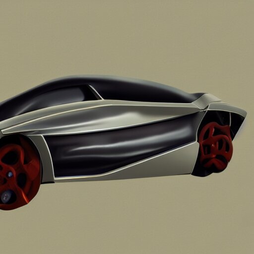 a hiper realistic digital art of a futurist spaceship car 