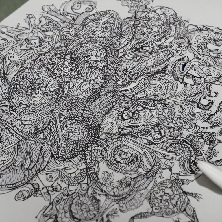 notebook doodle extremely intricate hyper detailed linework pen  