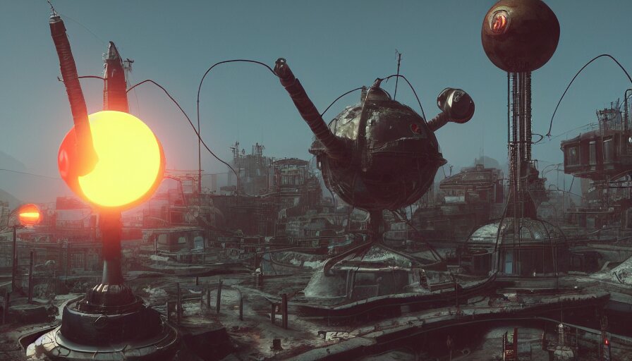 3 d high octane model of sputnik, fallout style, 8 k photorealistic, hd, high details, trending on artstation 