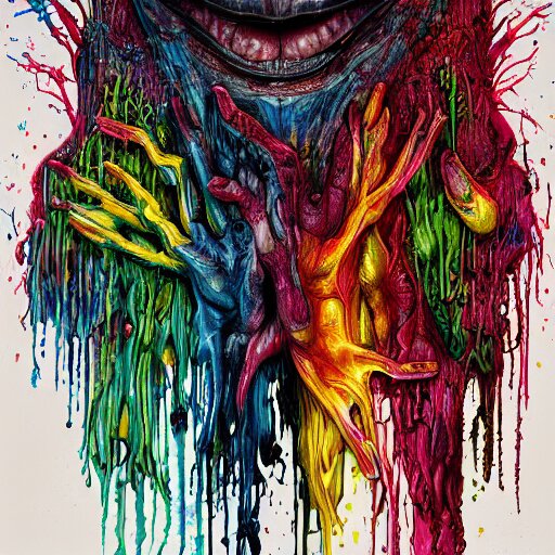 melting crayon goop, lots of them, animals and people eating the crayons, drool, wet, dripping, moist, fluids, anatomical deformities, unnatural movement, they are happy, they are creepy, bizzaro, by emedios varo and anato finnstark and fenghua zhong, hyperrealism, 8 k, 3 d, evangelical, hyperrealism, masterpiece, biblical, texture, captivating, awe inspiring 