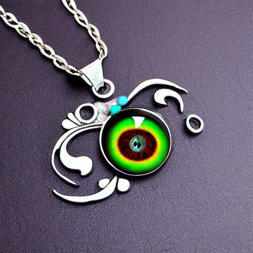 necro eyeball artnouveau necklace 