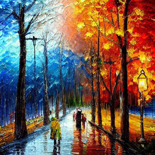 painting depicting all four season in one paintng, concept art, artstation, detailed, impressionism, oil on canvas, knife painting, messy, 