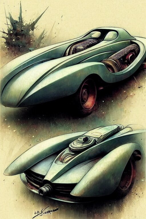 ( ( ( ( ( 1 9 5 0 retro future cyberpunk car. muted colors. ) ) ) ) ) by jean - baptiste monge!!!!!!!!!!!!!!!!!!!!!!!!!!!!!! 