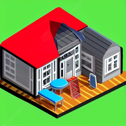 cute isometric house 