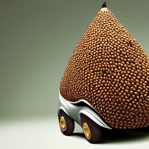 a car shaped like an acorn, concept, 