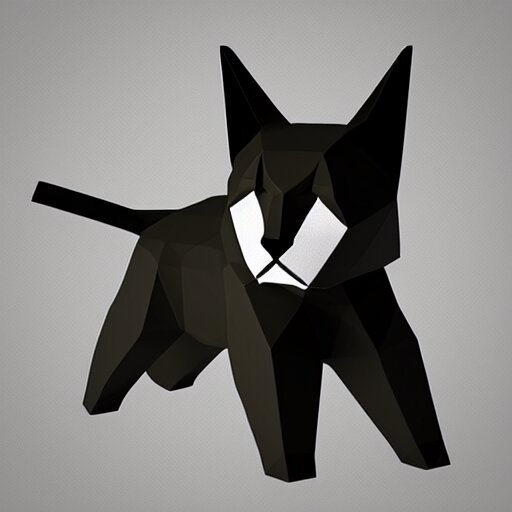 a low poly model of a cat