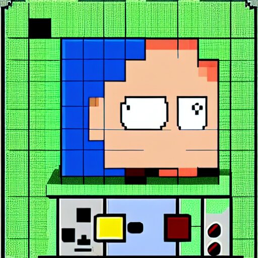 Stewie Griffin pixel art, gameboy color, Nintentdo