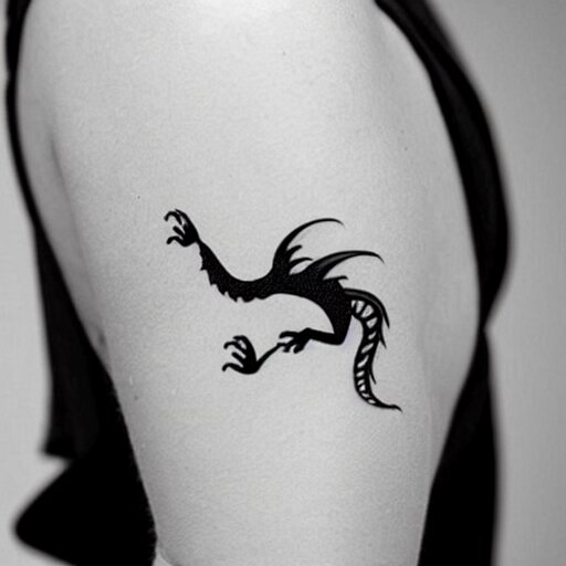 A dragon tattoo, minimalistic, simplistic,