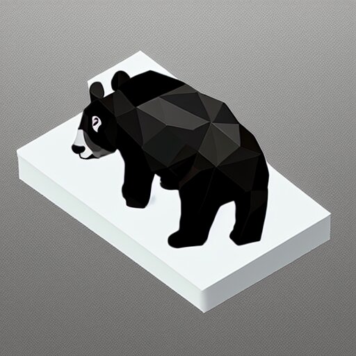 low poly isometric panda 