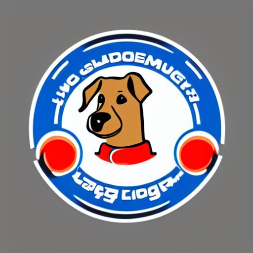 logo of a dog holding a laser gun