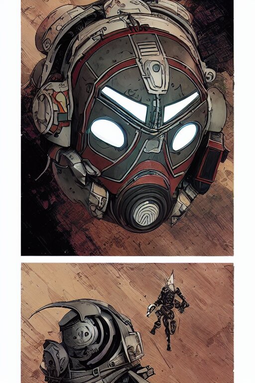 
robot ninja mask helmet bot borderland that looks like it is from Borderlands and by Feng Zhu and Loish and Laurie Greasley, Victo Ngai, Andreas Rocha, John Harris 
