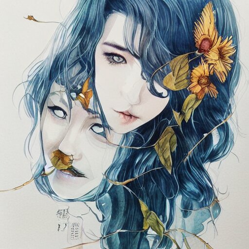 our desperation, selfishness, and our effort to save the world and ourselves in the face of all this modernity stand before us like a lyrical blow of wind, award winning watercolor pen illustration, by caroline choi artgerm 