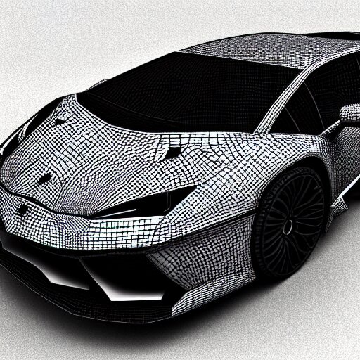 wireframe 3d model, Lamborghini