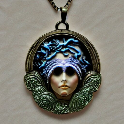 simple artnouveau necklace motiv natur in the style of h. r. giger and rene lalique 