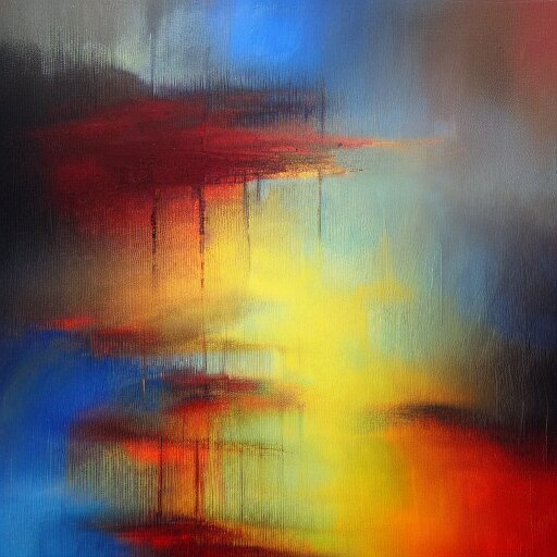 silent beams shining through calm winds, abstract, oil on canvas, brushstrokes, 