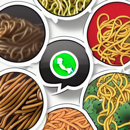 a whatsapp stickers pack of pasta, digital art 