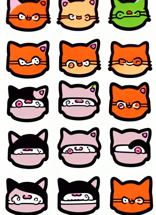 sushi cats sticker sheet 