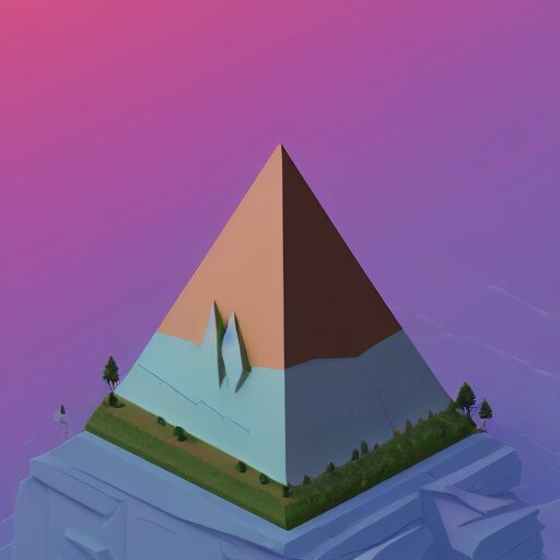 isometric view of giant floating triangular monolith in valley by james gilleard and madmaraca, textured, detailed, beautiful, 8 k wallpaper 