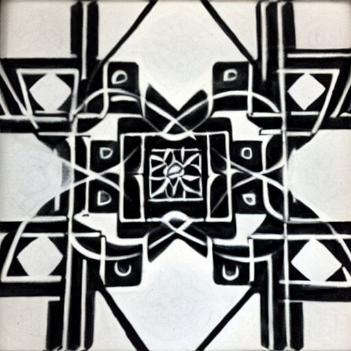 tileable symmetrical geometric drawings, ink chalk and spraypaint 