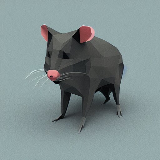 low poly spinning rat 