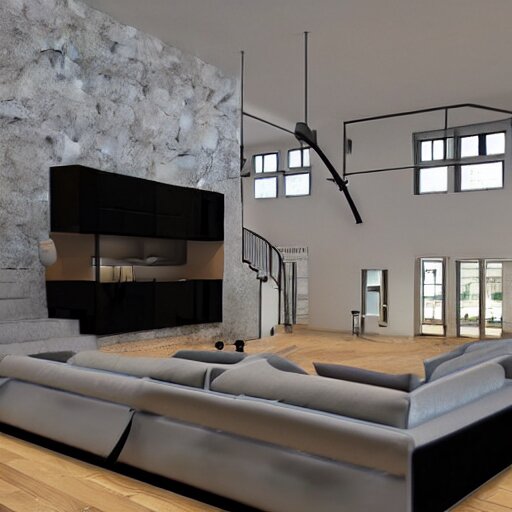 floor plan to a modern loft 