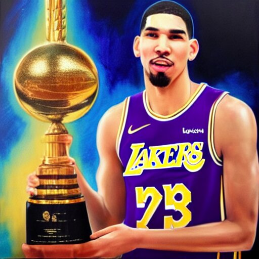 Lexica - Jayson tatum in los angeles lakers jersey, holding the larry o ...