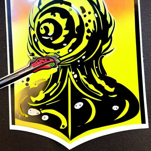 die cut sticker, gomu gomu no gatling, splatter paint 