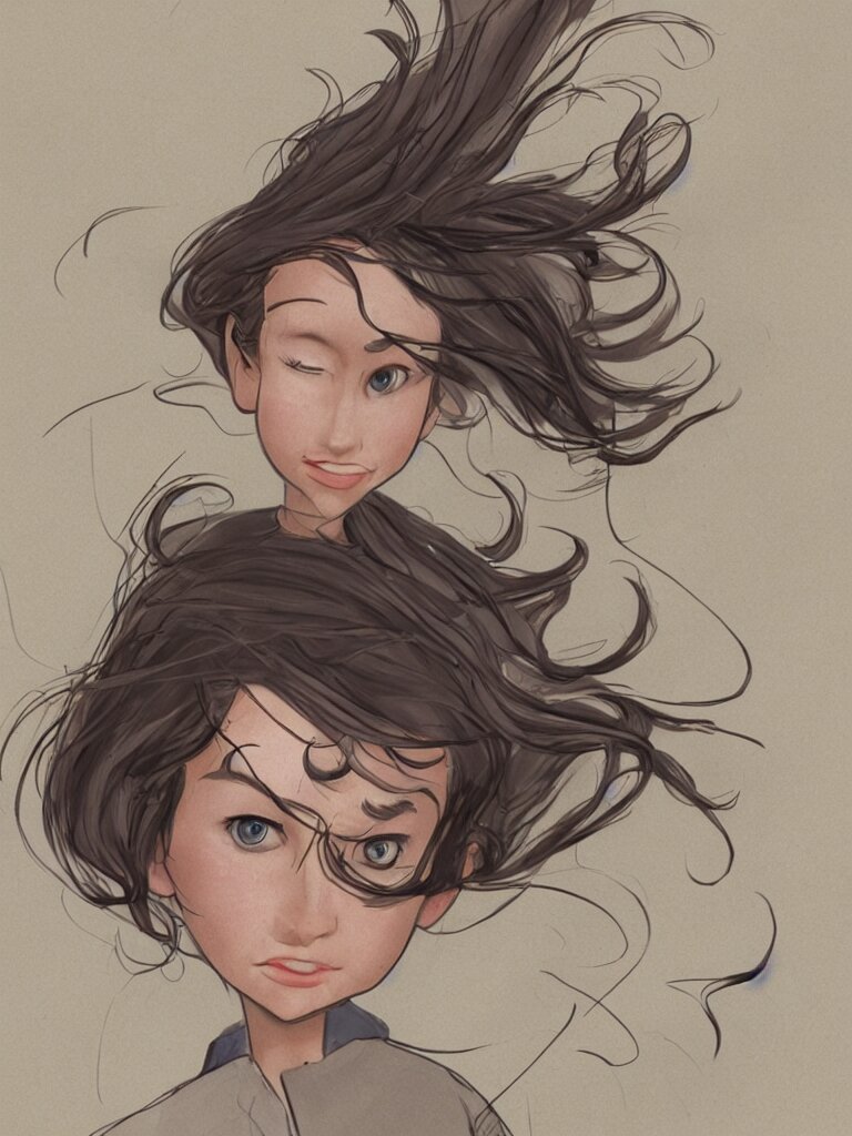 wind blown hair by disney concept artists, blunt borders, rule of thirds 