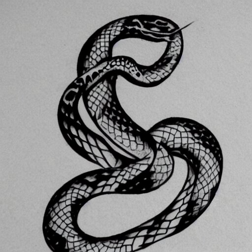 tattoo design, stencil, tattoo stencil, traditional, a snake surrounded by flowers