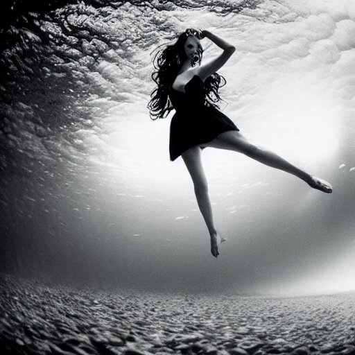 fisheye medium format photograph of a surreal fashion shoot underwater 