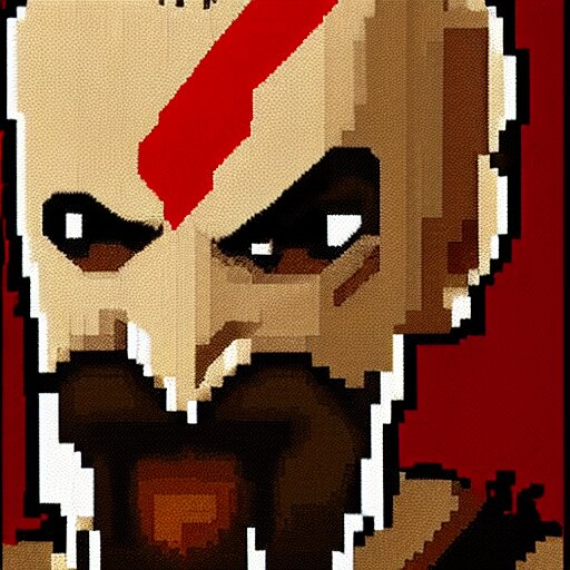 pixel art of kratos