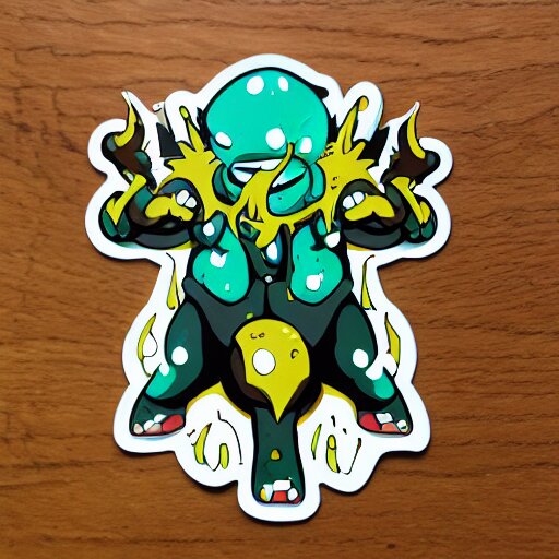 die cut sticker, gomu gomu no gatling, splatter paint 