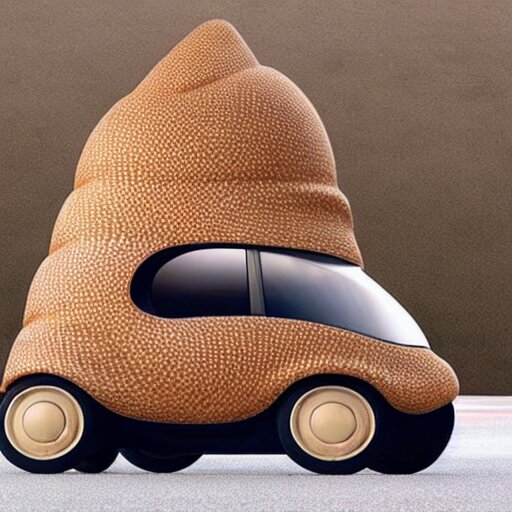 a car shaped like an acorn, concept, 