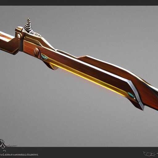 a boomerang with magical gun barrels on both ends, science fantasy, concept art, realism, 