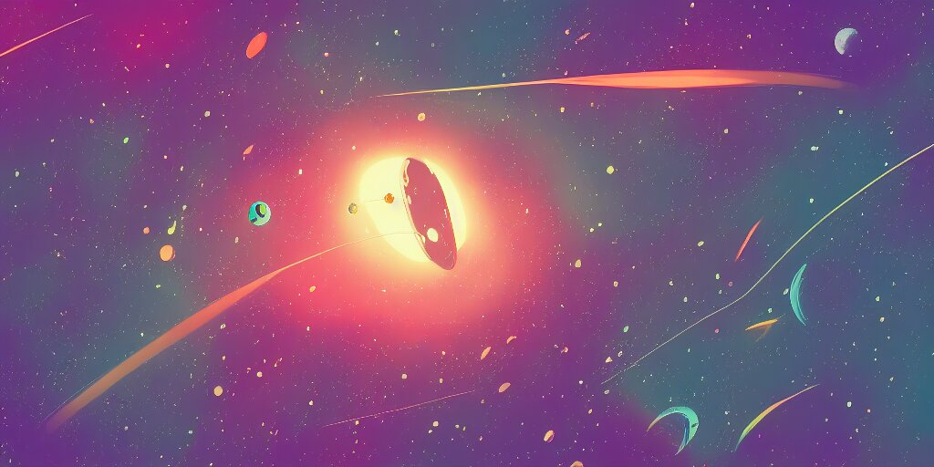 outer space, vector art, high quality, sharp focus, intricate, artstation, 4k