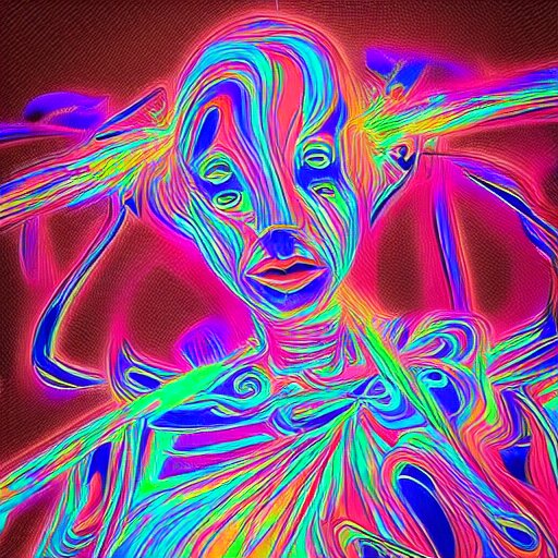 trippy dancing woman, by justin guse and luke brown and justin bonnet, details, instagram digital, artstation 