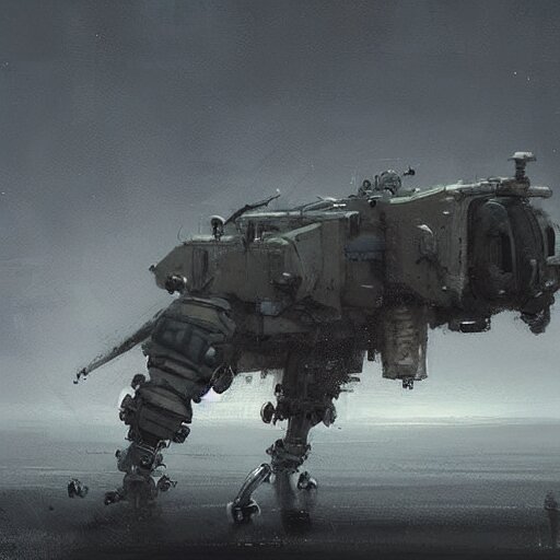 dog type mech art by jakub rozalski 