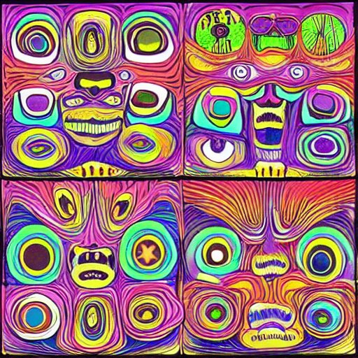 trippy face album cover clocks 