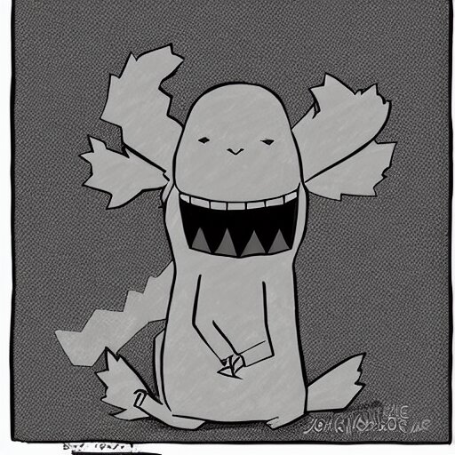 dark, cute, grayscale, void living'leaves bush'creature, bright eyes, pokemon, hayao miyazaki, digital illustration, clipart, cartoon 