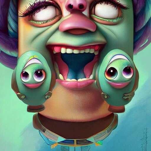 monster inc portrait, Pixar style, by Tristan Eaton Stanley Artg ...