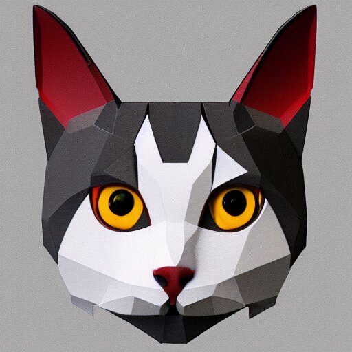 a low poly model of a cat