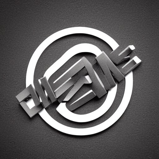 a logo for a music producer by viktor kadic, digital 3 d, black background, trending on artstation 