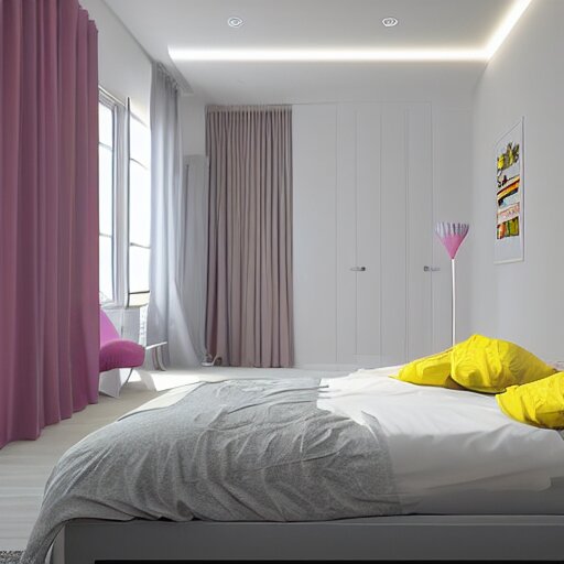 govee led strip lighting in bedroom, scene, colourful, 8 k, unreal engine, realistic, house and home, 