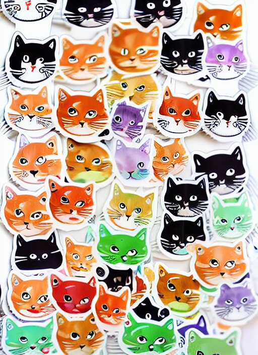 cats and sushi sticker sheet 