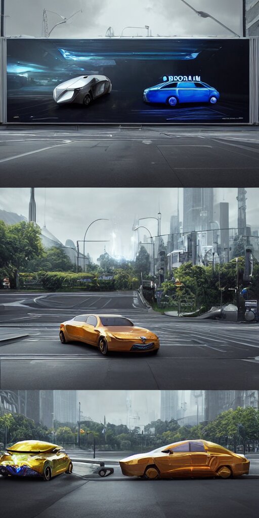 sci-fi 3d organic car and wall structure car, in the coronation of napoleon painting, and digital billboard in the middle. octane render pinterest, keyshot product render, water reflections gloss shiny in luquid